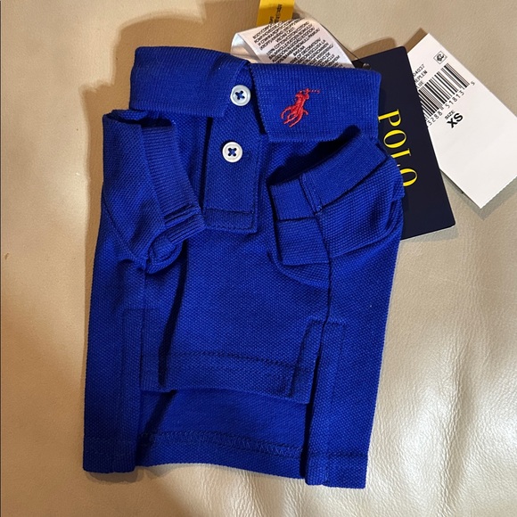 NWT Ralph Lauren Royal Blue Polo with Red Logo Dog ShirtsSize XS